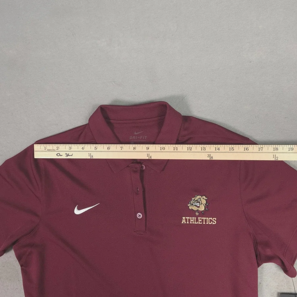 Nike Dri-FIT Womens Maroon Bulldogs Athletics Polo Shirt 908426-669 Size L NEW